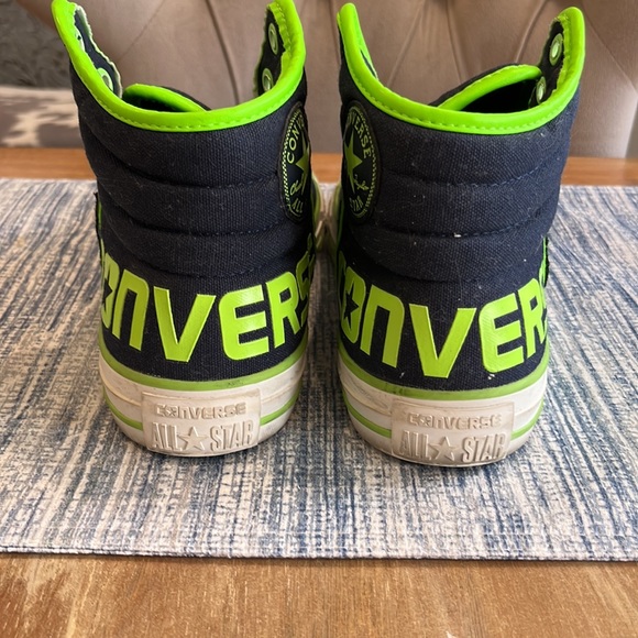 Converse all⭐️star high tops blue and green with Seahawks patch appliqué - Picture 2 of 6